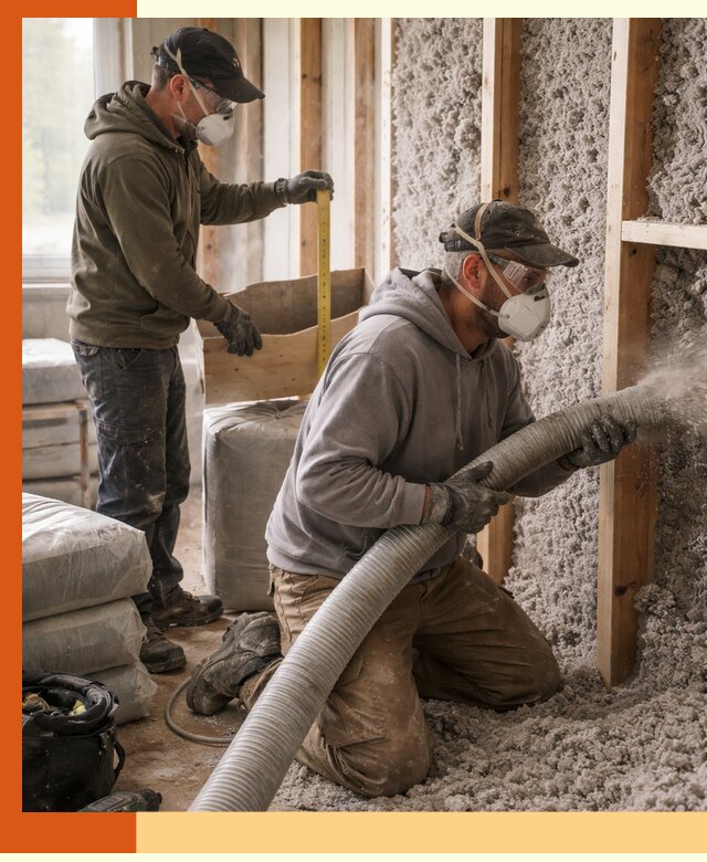 Утепление таунхауса эковатой в Солнечногорске для максимально теплых стен