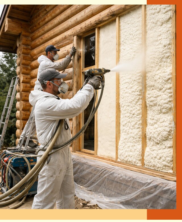 Утепление деревянного дома ППУ в Солнечногорске от 4371 руб/м2 | ТепломастерСлн — под ключ