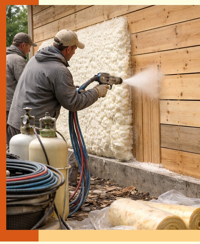 Утепление деревянного дома пенополиуретаном в Солнечногорске