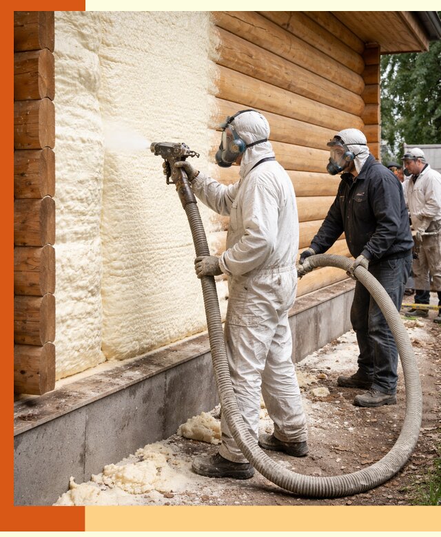 Утепление дома из бруса пенополиуретаном в Солнечногорске