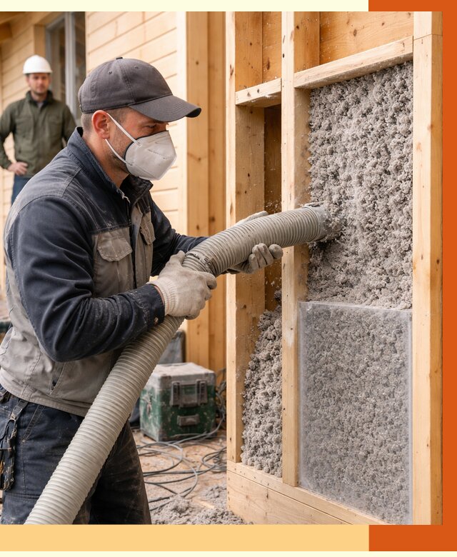 Утепление дома из бруса эковатой в Солнечногорске от 1925 руб/м2 | ТепломастерСлн