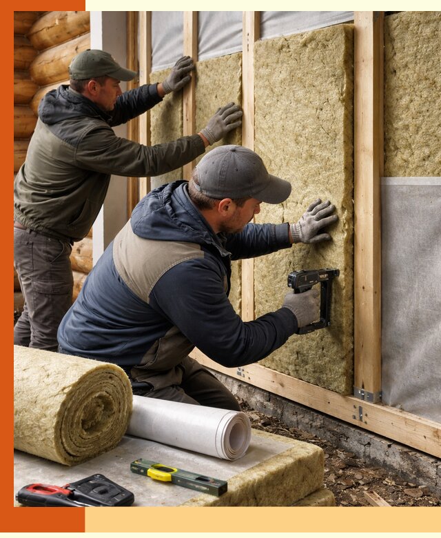 Утепление бревенчатого дома под ключ в Солнечногорске