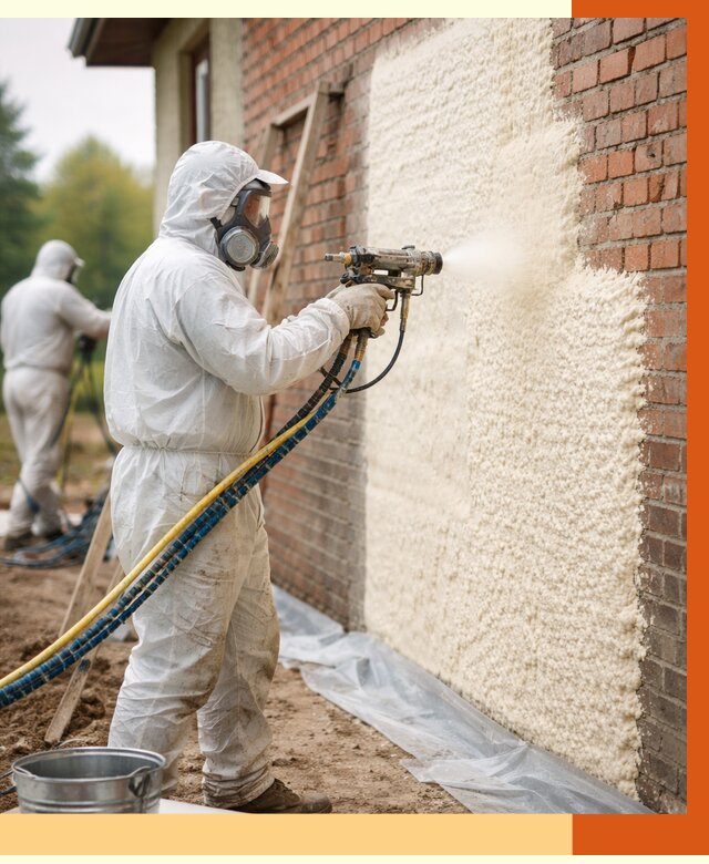 Утепление кирпичного дома ППУ в Солнечногорске под ключ от 6765 руб. | ТепломастерСлн