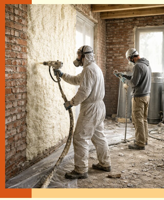 Утепление кирпичного дома пенополиуретаном в Солнечногорске