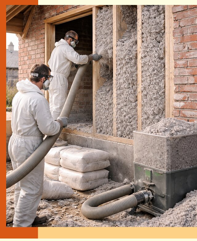 Утепление кирпичного дома эковатой в Солнечногорске