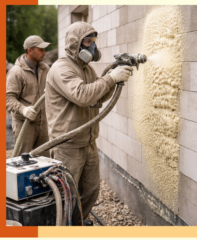 Утепление дома из газобетона ППУ в Солнечногорске — надежная теплоизоляция