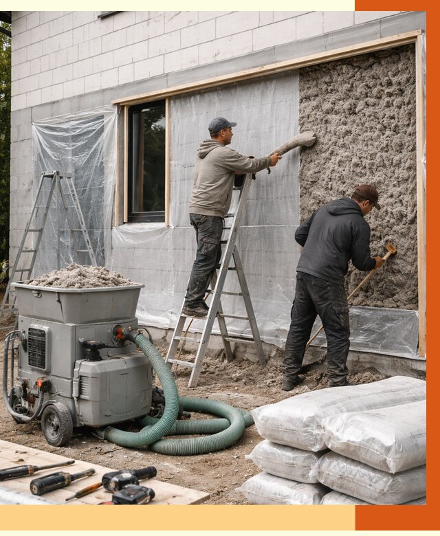 Утепление дома из газобетона эковатой в Солнечногорске от 4684 руб./м2 | ТепломастерСлн