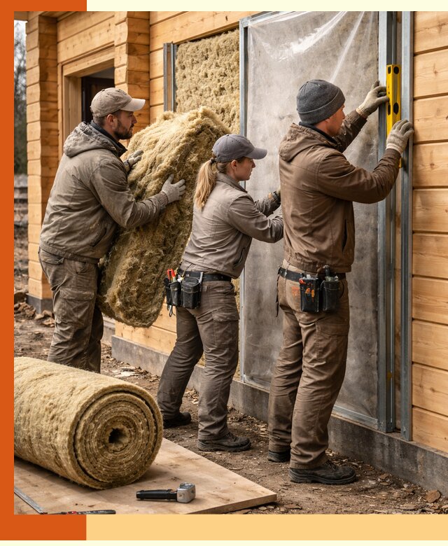 Утепление дома из двойного бруса в Солнечногорске качественно и надёжно
