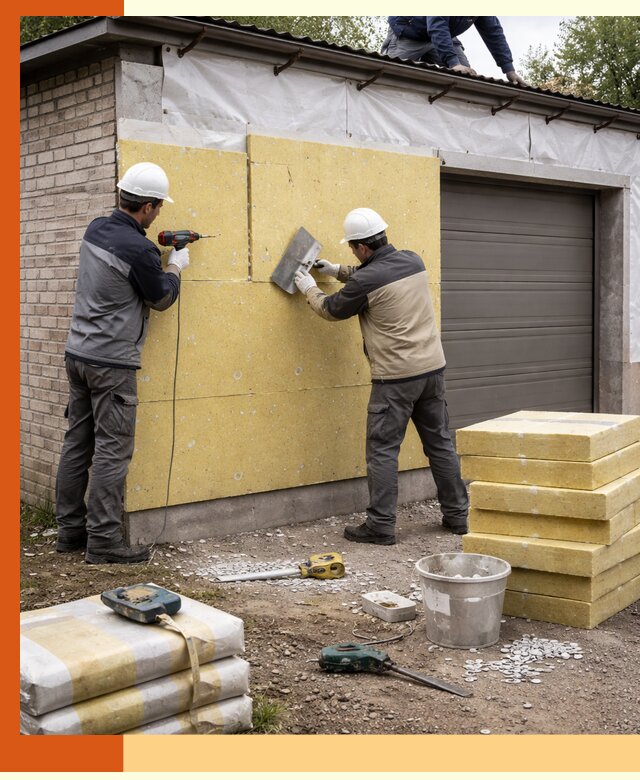 Утепление гаража снаружи в Солнечногорске качественно и надёжно