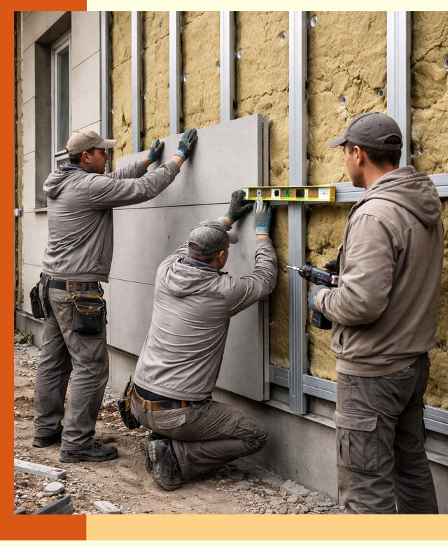 Утепление вентилируемого фасада под ключ в Солнечногорске