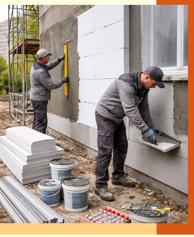 Утепление фасада и стен снаружи в Солнечногорске от 4371 руб. | ТепломастерСлн