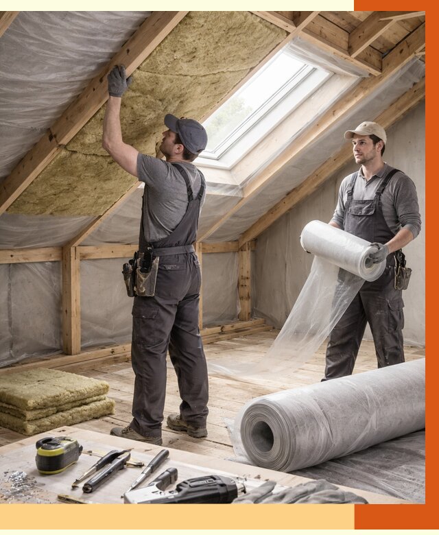 Утепление крыши изнутри мансарды в Солнечногорске от 4371 руб./м² | ТепломастерСлн