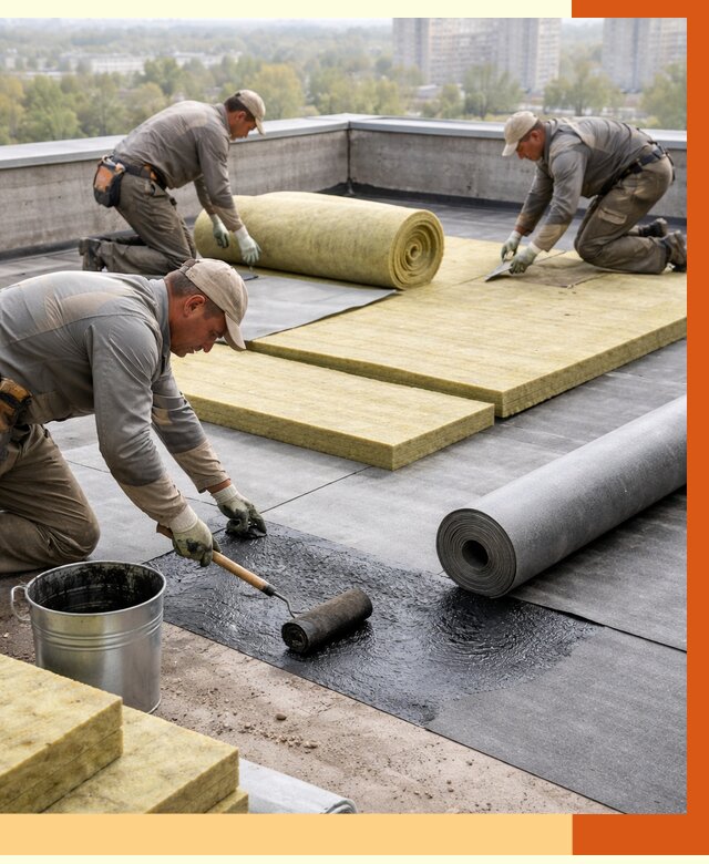 Утепление плоской крыши в Солнечногорске от 7494 руб./м2 под ключ | ТепломастерСлн