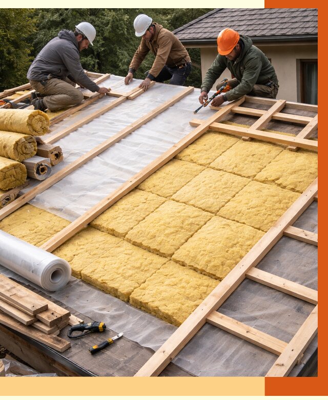 Утепление скатной крыши в Солнечногорске от 1301 руб./м2 под ключ | ТепломастерСлн