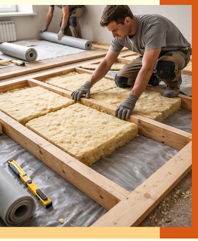 Утепление деревянного пола в Солнечногорске от 1561 руб./м2 под ключ | ТепломастерСлн