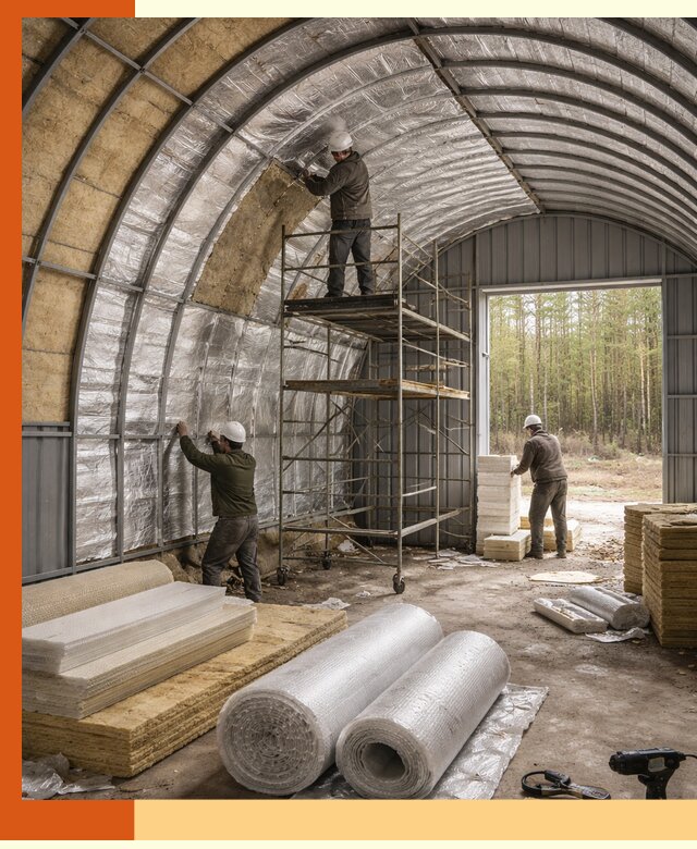 Утепление арочного ангара под ключ в Солнечногорске