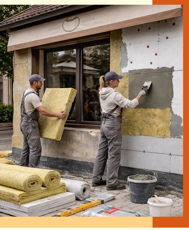 Утепление кафе в Солнечногорске от 4371 руб/м2 — комплексно под ключ | ТепломастерСлн