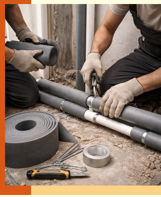 Утепление труб водоснабжения в Солнечногорске — монтаж и защита сети