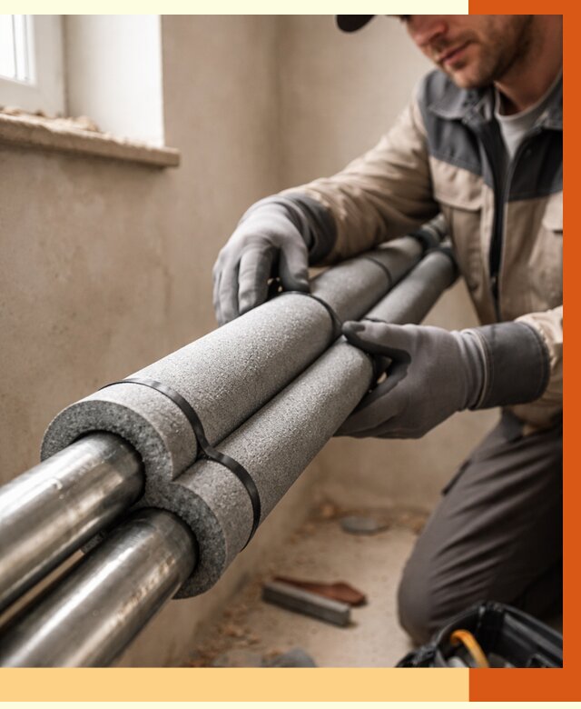 Утепление труб отопления в Солнечногорске от 2966 руб. за м² — услуги под ключ | ТепломастерСлн