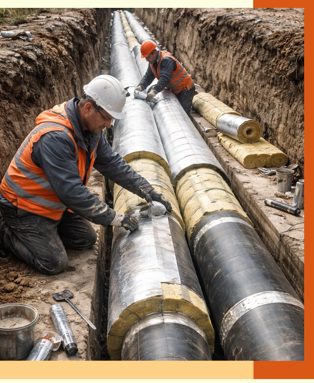 Утепление теплотрассы в Солнечногорске от 4684 руб./м2 — ппу и комплексная изоляция | ТепломастерСлн