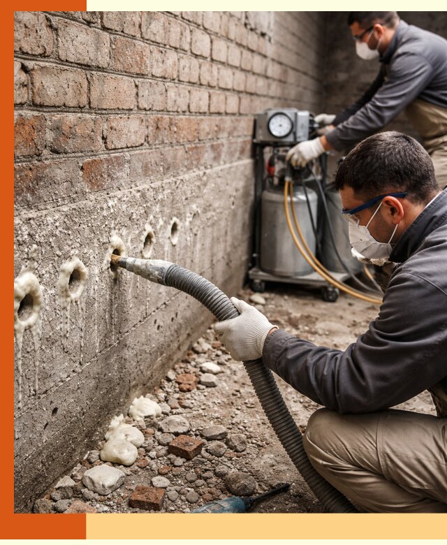 Заполнение колодцевой кладки ППУ в Солнечногорске быстро и герметично