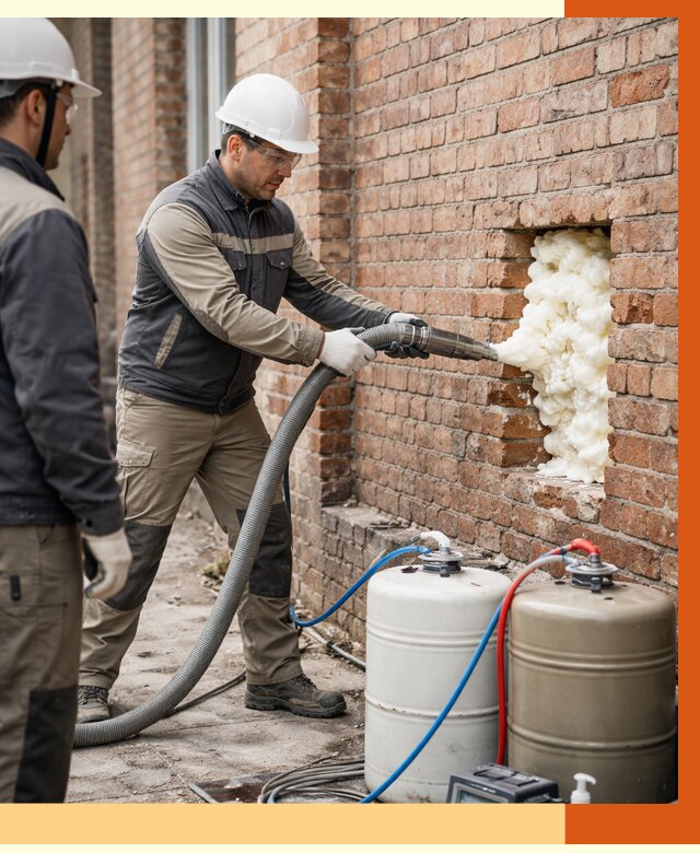 Заливка ППУ в пустоты кирпичной стены в Солнечногорске от 2862 руб. | ТепломастерСлн