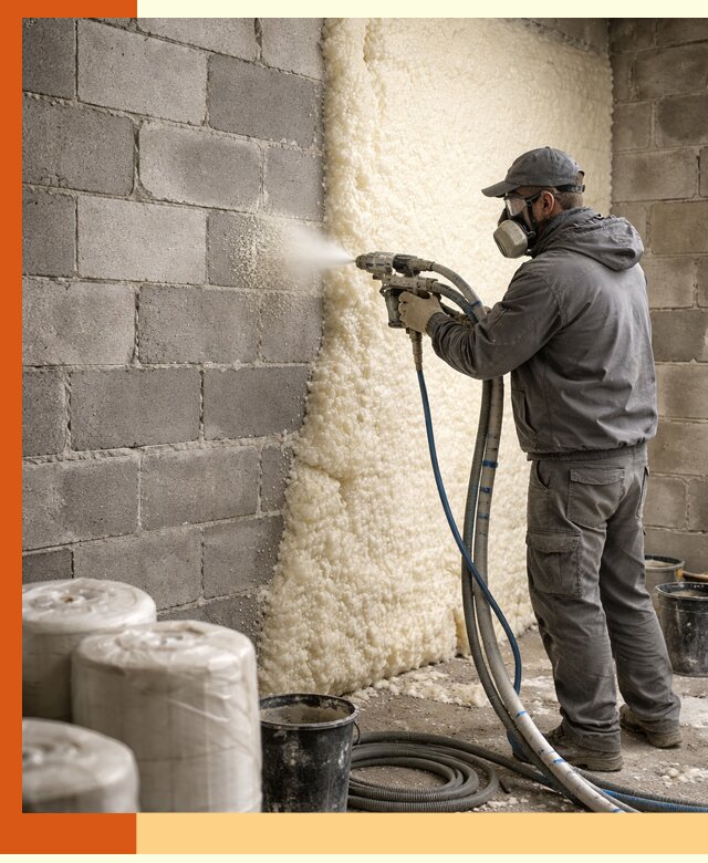 Утепление блочной стены ППУ в Солнечногорске качественно и надёжно