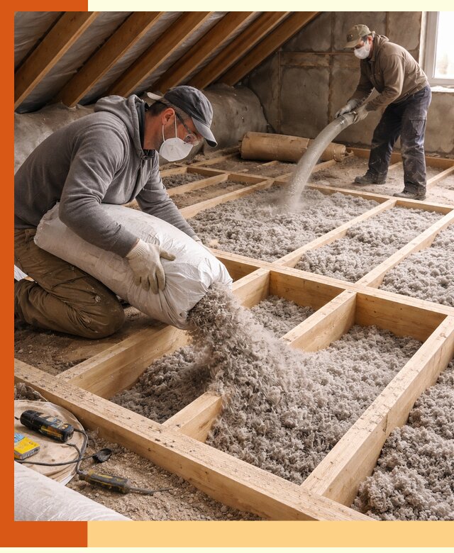 Заполнение полостей чердачного перекрытия в Солнечногорске качественно и надёжно