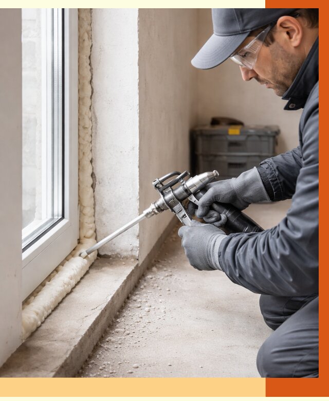 Герметизация стыков ППУ в Солнечногорске от 1717 руб. за м2 — утепление примыканий под ключ | ТепломастерСлн