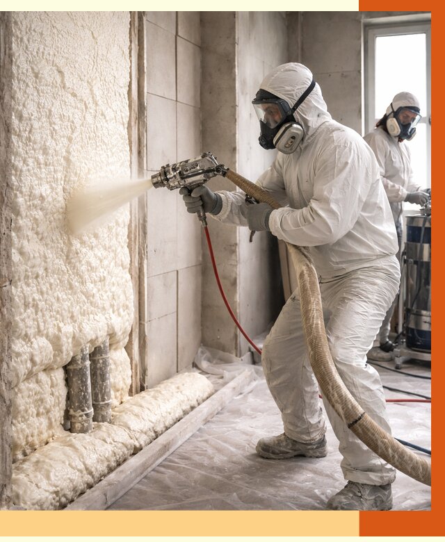 Напыление пенополиуретана в Солнечногорске от 7806 руб./м2 — услуги и монтаж ППУ | ТепломастерСлн