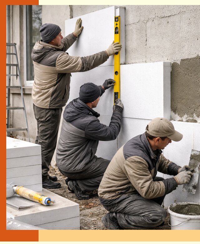 Утепление пенопластом наружных стен и фасадов в Солнечногорске