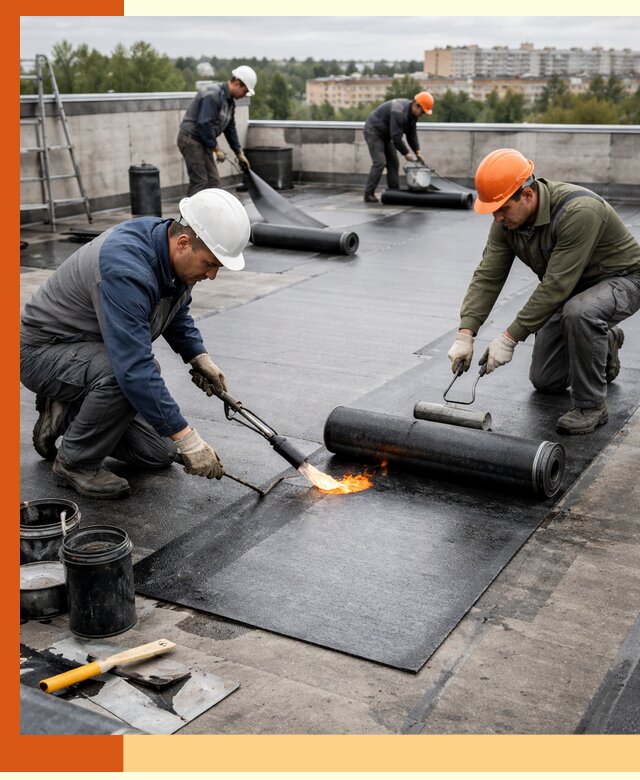 Профессиональная гидроизоляция плоской кровли в Солнечногорске