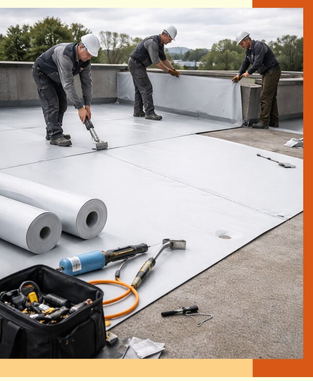 Гидроизоляция мембранной кровли в Солнечногорске от 7806 руб./м² — профессионально | ТепломастерСлн