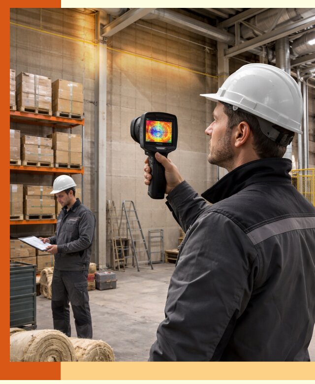 Тепловизионное обследование склада и выявление утечек в Солнечногорске