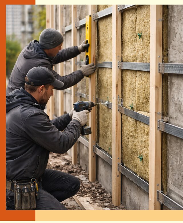 Монтаж обрешетки под утепление зданий и квартир в Солнечногорске